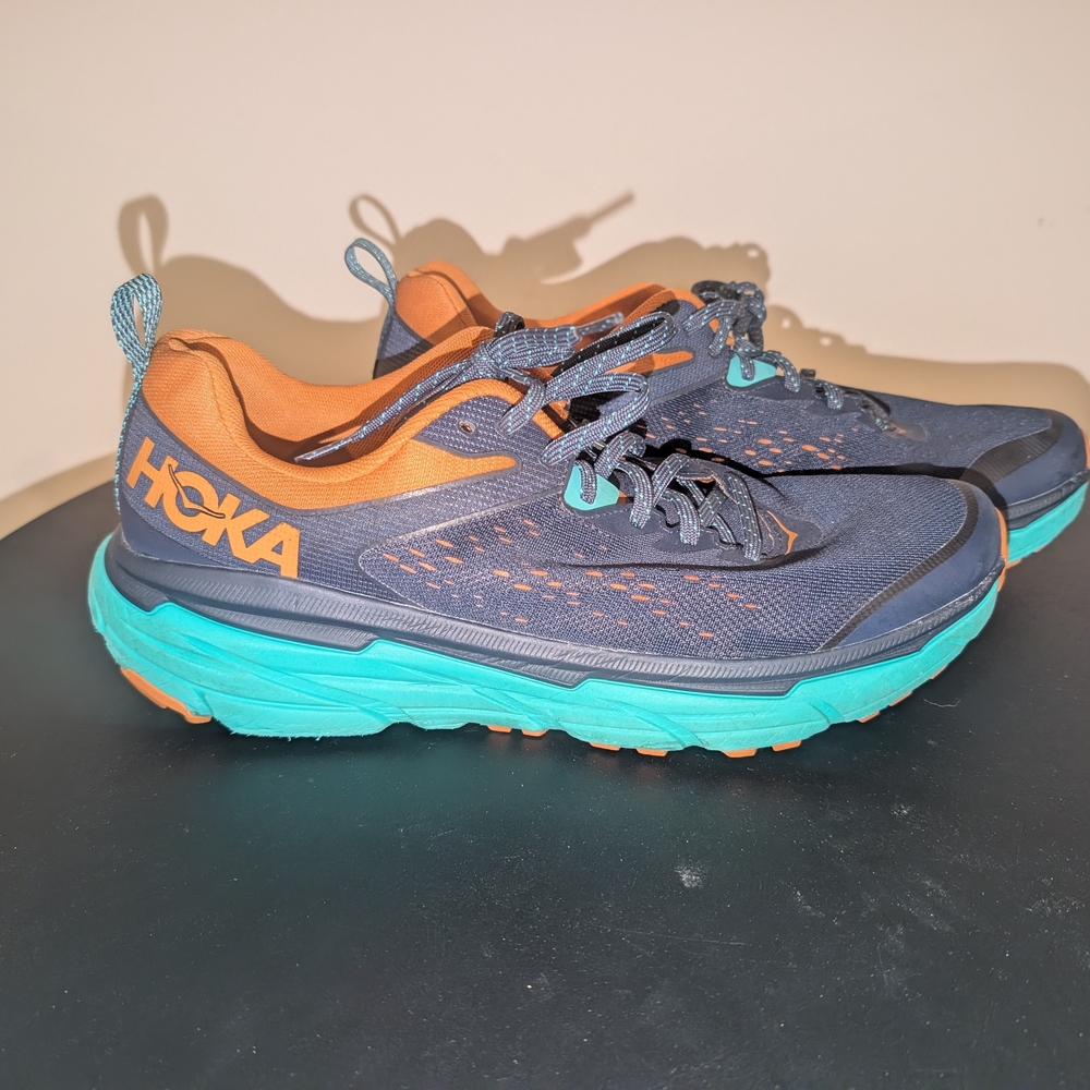 Hoka Men's Blue and Orange Running Shoes Size 12D